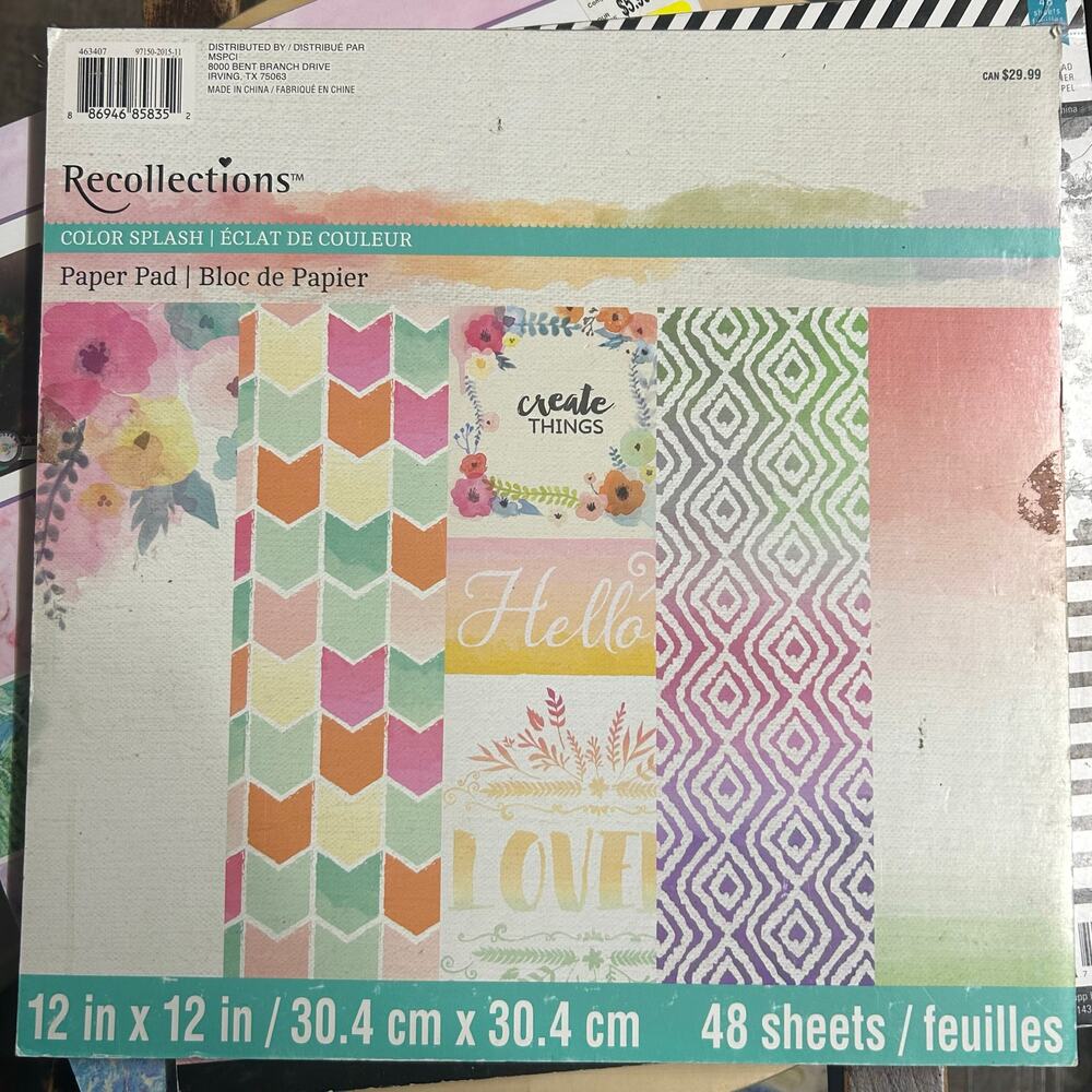 12x12 Scrapbooking Junk Journal Paper Pad Lot (3) Heidi Swapp Recollections - Picture 3 of 4